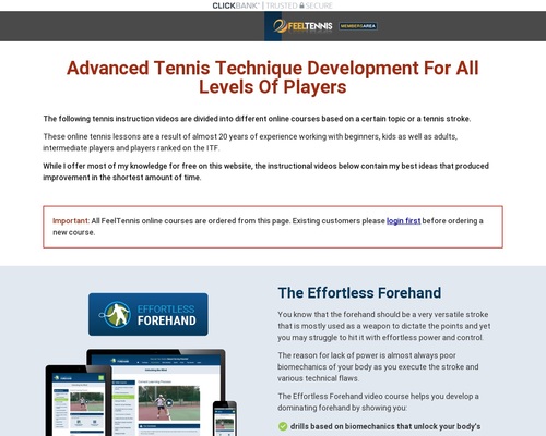 Feel Tennis Online Video Instruction Courses