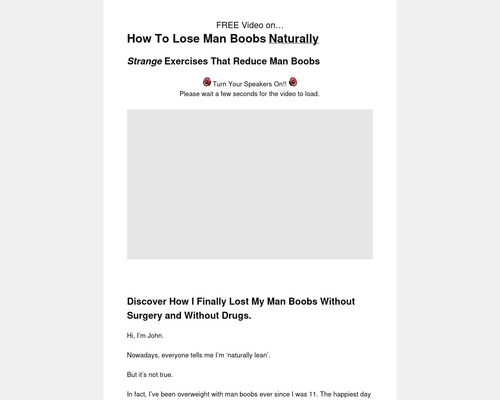 How To Lose ManBoobs Naturally - New Salesletter!