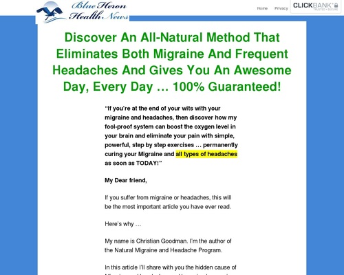 The Migraine And Headache Program! - Blue Heron Health News